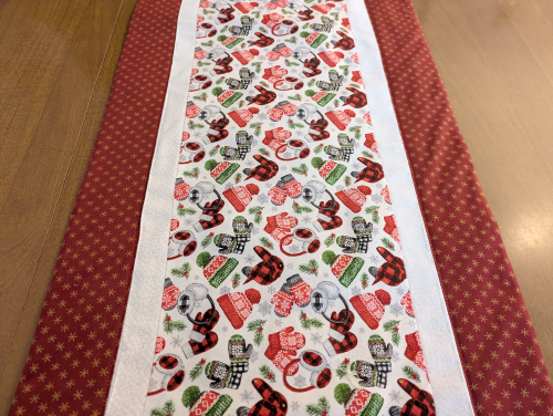 Hats and Mittens Burgundy Table Runner - Image 10