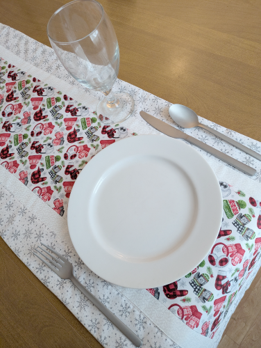 Hats and Mittens White Table Runner - Image 3