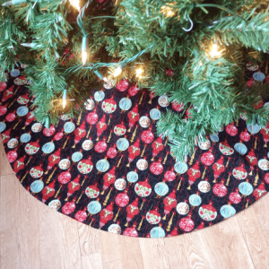 Holiday Wishes Ornaments Tree Skirt