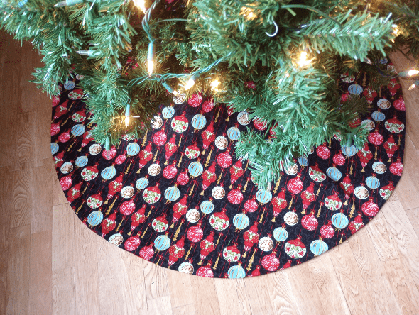 Holiday Wishes Ornaments Tree Skirt