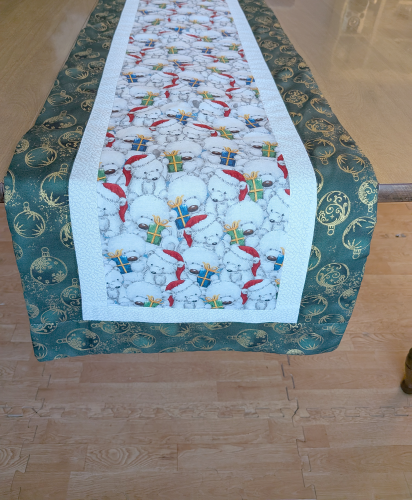 Merry Bears Gifts Table Runner Green - Image 4