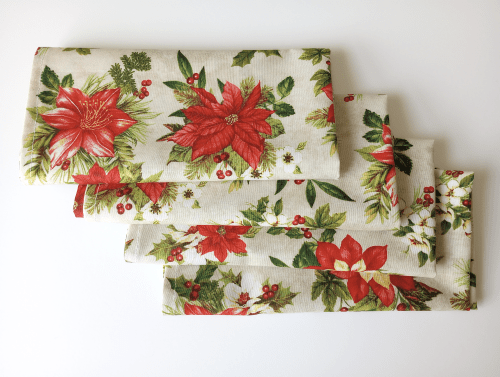 Classic Poinsettia Dinner Table Napkins - Image 5