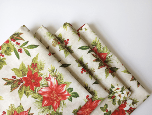 Classic Poinsettia Dinner Table Napkins - Image 8