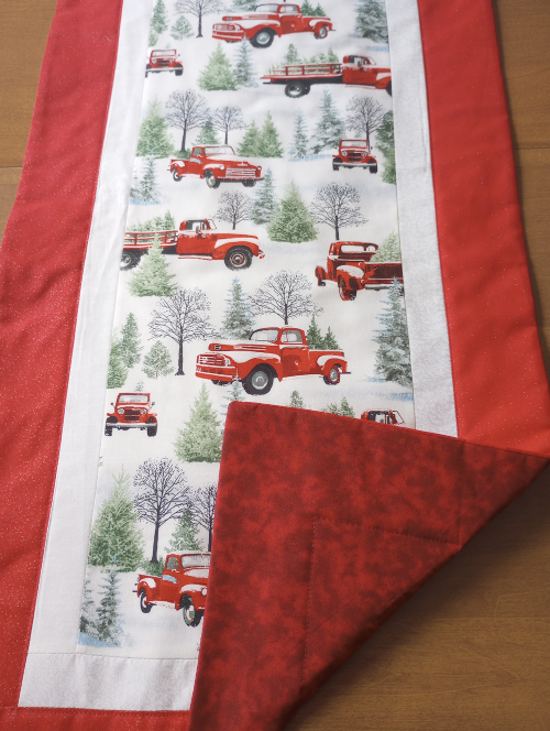 Christmas Red Truck Table Runner - Image 5