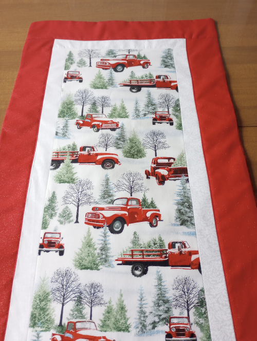 Christmas Red Truck Table Runner - Image 6