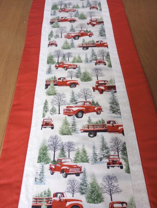 Christmas Red Truck Table Runner - Image 4