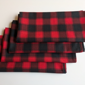 Red-and-Black-Buffalo-Check-Cloth Dinner-Napkins,Cotton napkkins, farmhouse napkins,fabric napkins