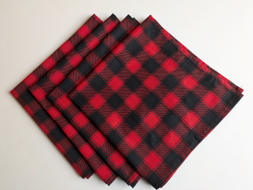Black and Red Buffalo Plaid Dinner Table Napkins - Image 7