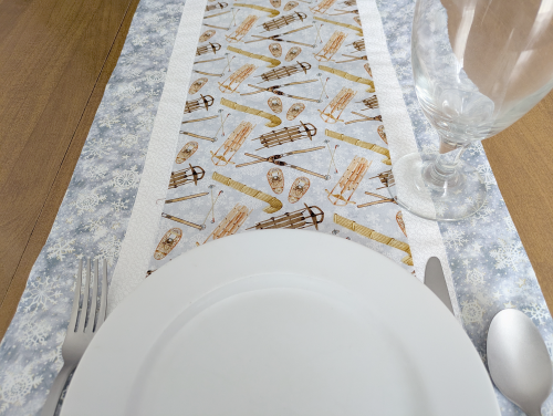 Rustic Sledding Table Runner Snow - Image 4