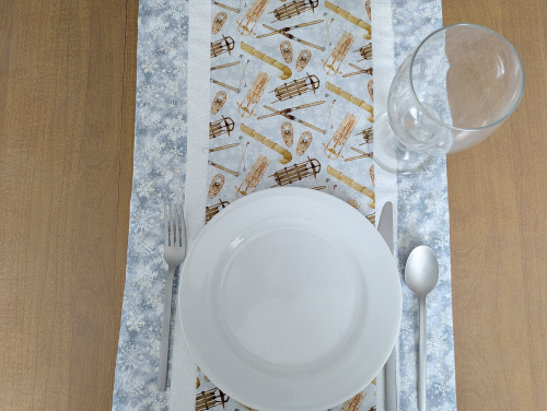 Rustic Sledding Table Runner Snow - Image 3