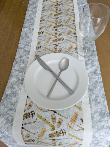 Rustic Sledding Table Runner Snow - Image 2