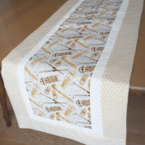 Rustic Sledding Table Runner Gold