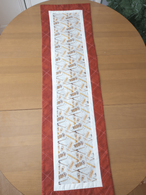 Rustic Sledding Table Runner Burgundy - Image 6