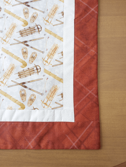 Rustic Sledding Table Runner Burgundy - Image 5