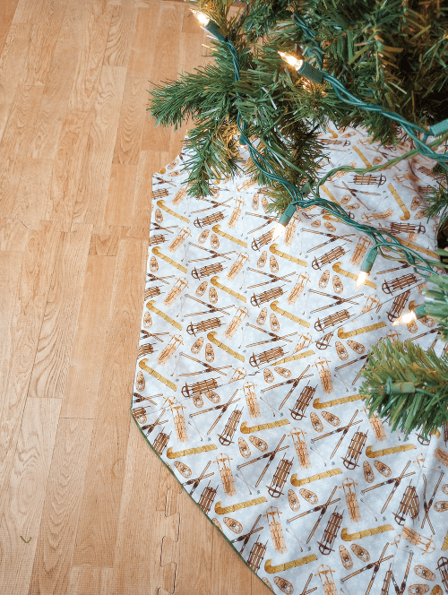 Rustic Sledding Christmas Tree Skirt - Image 3