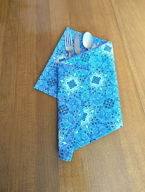 Stone Blue Dinner Table Napkins - Image 2