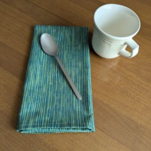 Green Striped Dinner Table Napkins