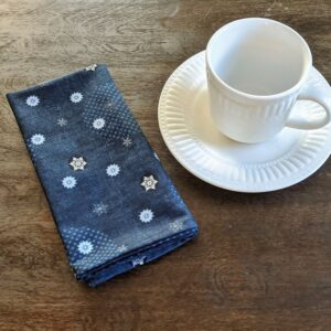 Winter Snow Dinner Table Napkins Fabric napkins Dining napkins Handmade Cotton Napkins Holiday Napkins Christmas Napkins Snowflake Napkins Navy Napkins Supreme Accents
