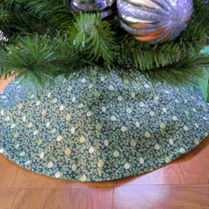 Elegant Green Tree Skirt, Ornament Tree Skirt, Christmas Tree Skirt, Large Tree Skirt, Luxury Tree Skirt, Quilted Tree Skirt, Handmade Supreme Accents