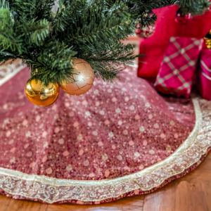 Elegant Red Tree Skirt, Ornament Tree Skirt, Christmas Tree Skirt, Large Tree Skirt, Luxury Tree Skirt, Quilted Tree Skirt, Handmade Supreme Accents