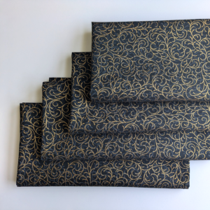 Black and Gold Dinner Table Napkins Fabric napkins Dining napkins Handmade Cotton Napkins Holiday Napkins Christmas Napkins Supreme Accents