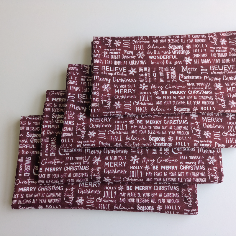 Merry Christmas Dinner Table Napkins Fabric napkins Dining napkins Handmade Cotton Napkins Holiday Napkins Christmas Napkins Burgundy Christmas Napkins Supreme Accents