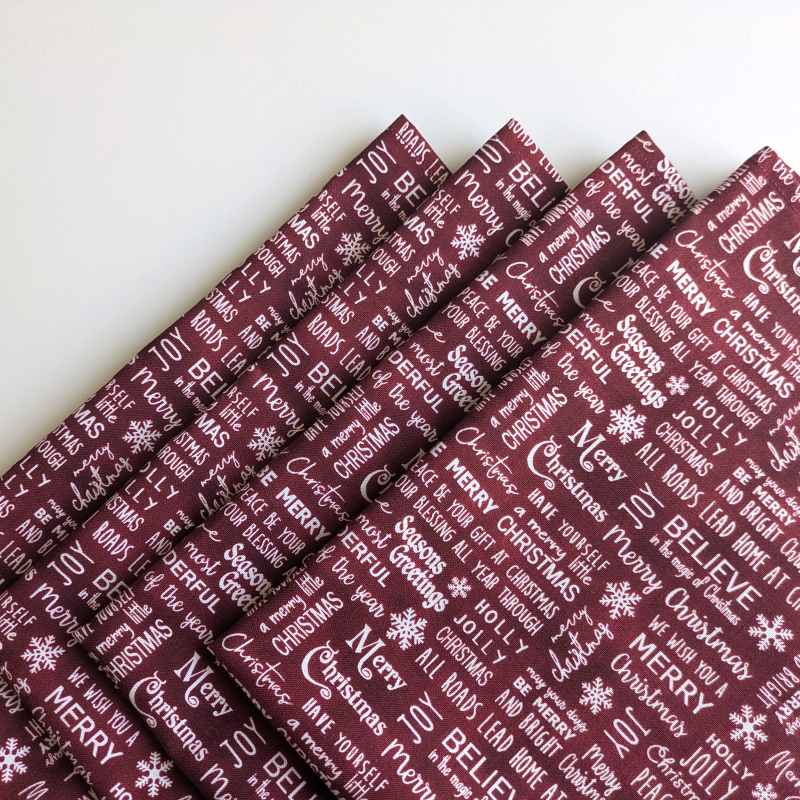 Merry Christmas Dinner Table Napkins Fabric napkins Dining napkins Handmade Cotton Napkins Holiday Napkins Christmas Napkins Burgundy Christmas Napkins Supreme Accents