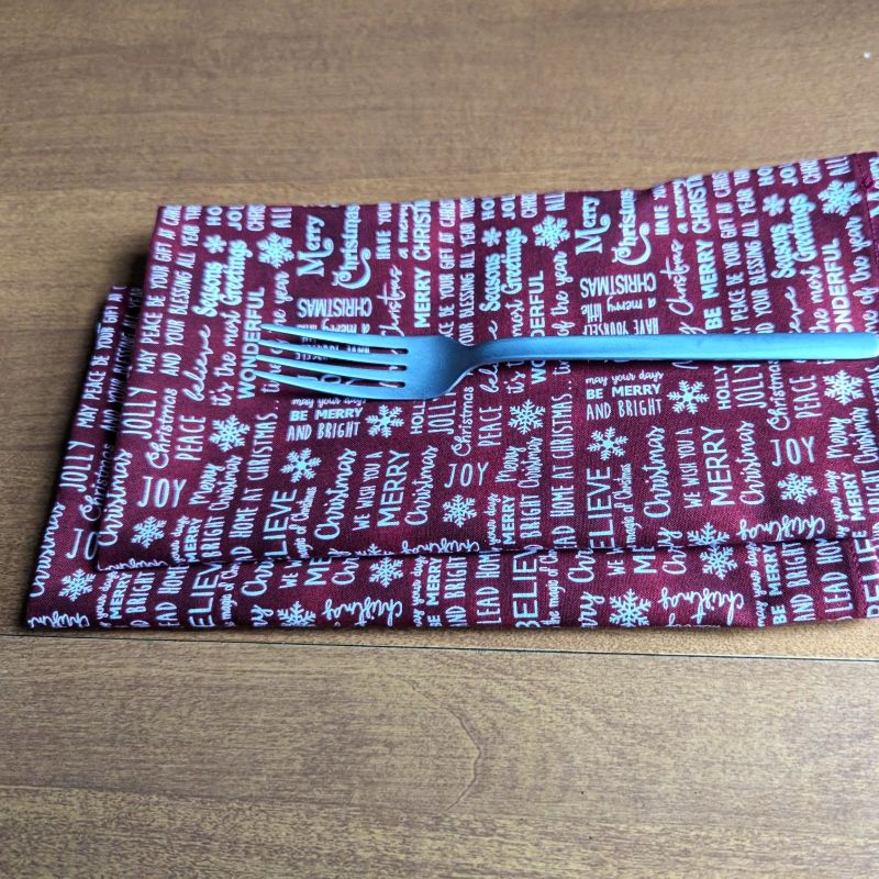 Merry Christmas Dinner Table Napkins Fabric napkins Dining napkins Handmade Cotton Napkins Holiday Napkins Christmas Napkins Burgundy Christmas Napkins Supreme Accents