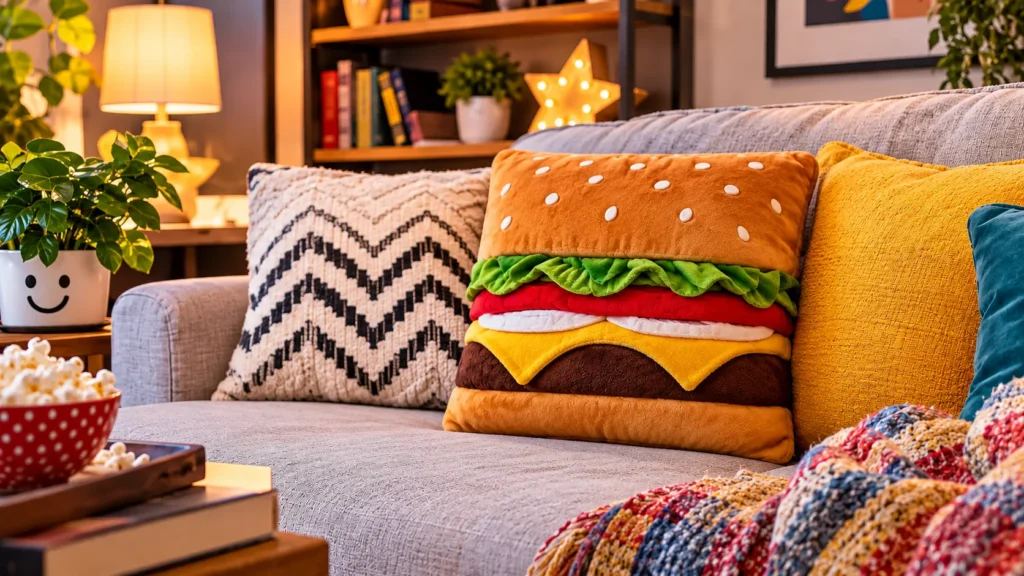 Cheeseburger Throw Pillow