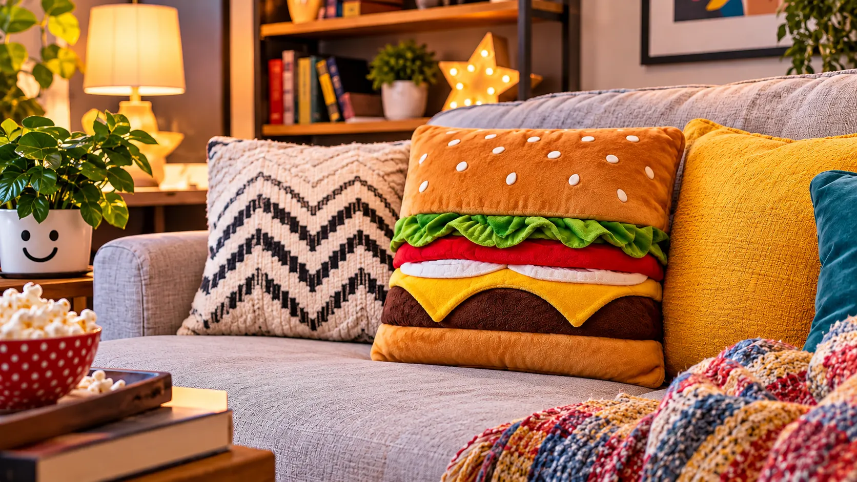 Cheeseburger Throw Pillow